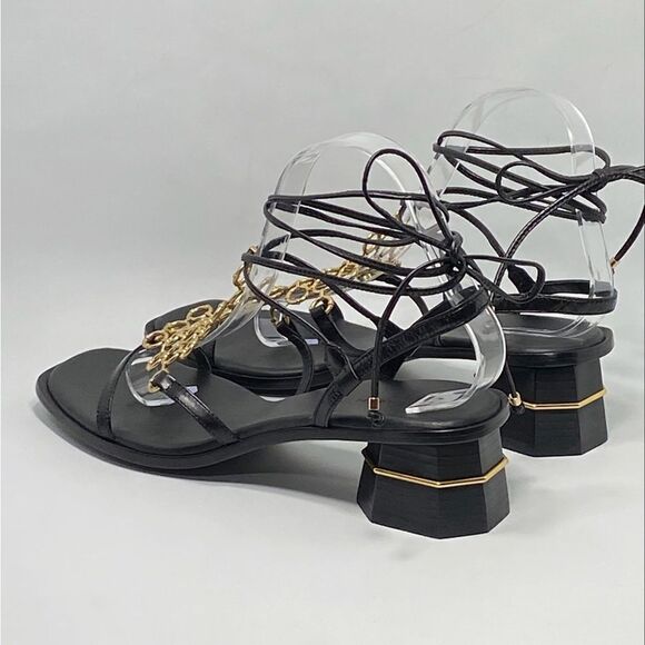 Tory Burch Multi-Logo Leather Lace-Up Sandals size 9 - Picture 10 of 13